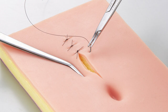 Three-layer skin suture model